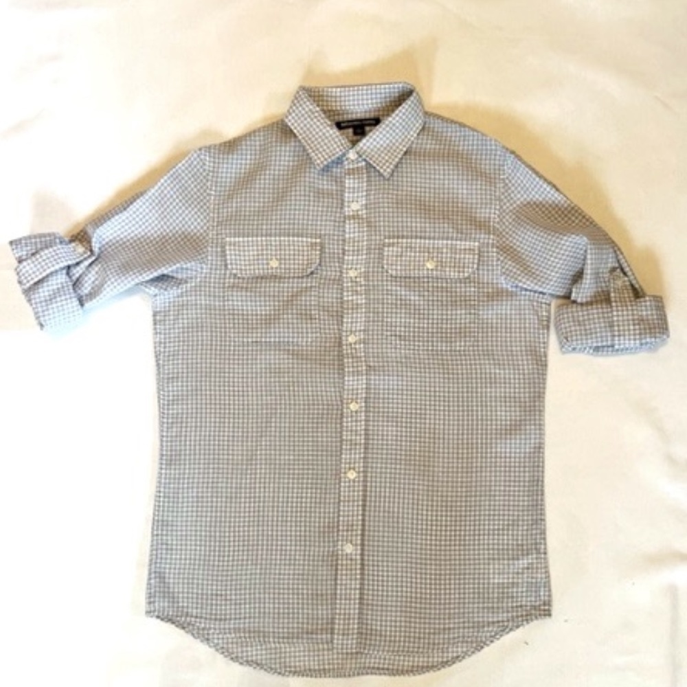 MICHAEL KORS Small Lightweight Linen Shirt w/Sleeve Tabs MINT​​​​​​​​​​​​​​​​​